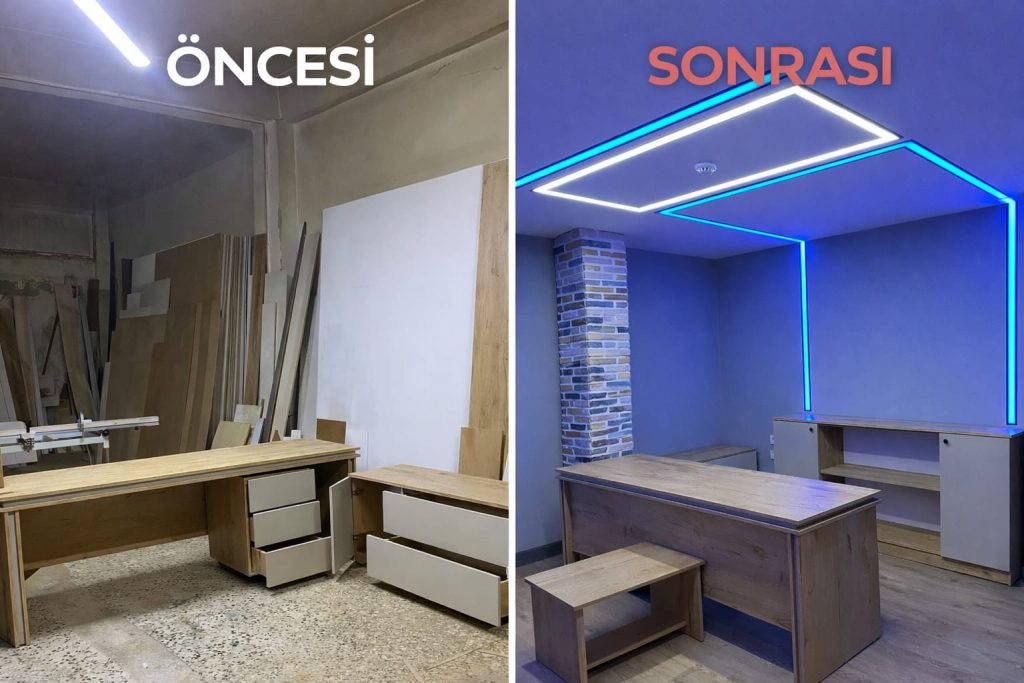 ankara ümitköy anahtar teslim ofis tadilat öncesi ve sonrası çalışması