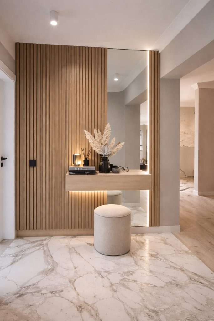 Konya Kulu TV Yarım Ay Mobilya Tasarımı Konya Kulu özel ölçü yarım ay mobilya tasarımı modern duvar aynalı uygulaması