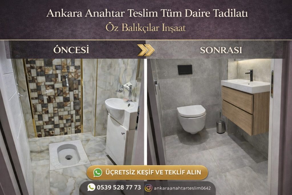 Kulu Konya Banyo Öncesi Sonrası konya kulu banyo tadilatı öncesi sonrası